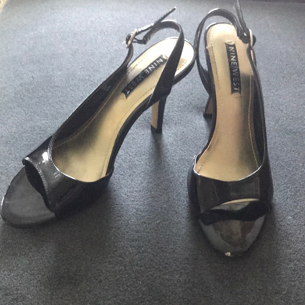 Nine West open toed strap heels